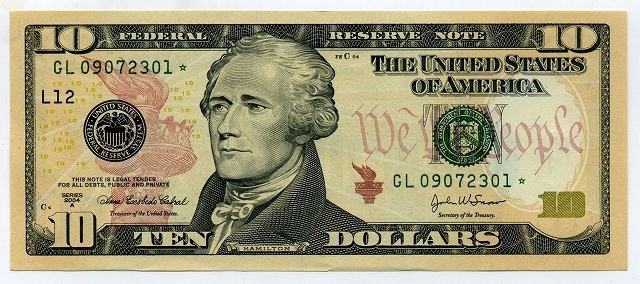 米国の10ドル紙幣とブロドウェーミュージカル ハミルトン Good Bad Ugly